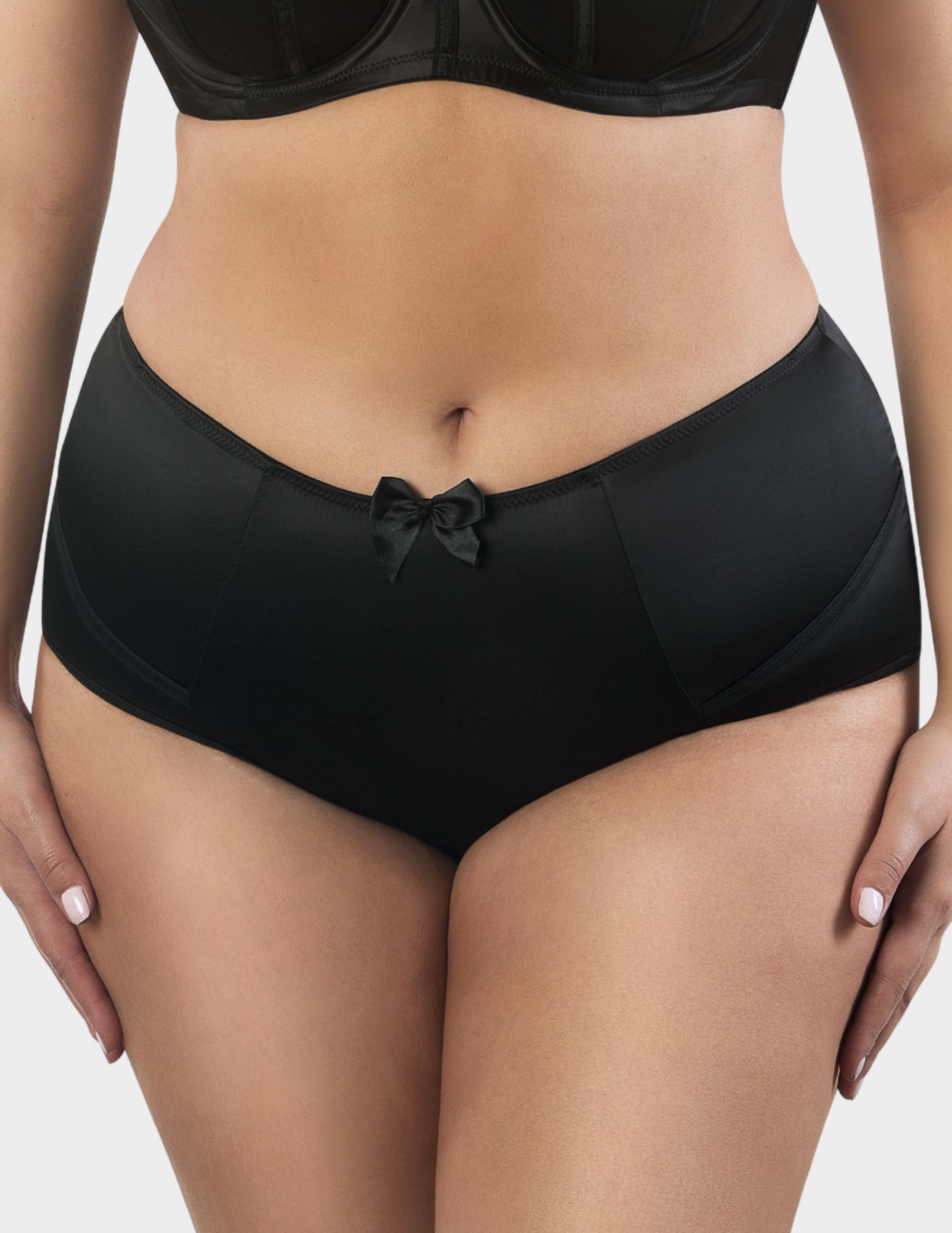 Front view of a model wearing Parfait Charlotte brief in Black
