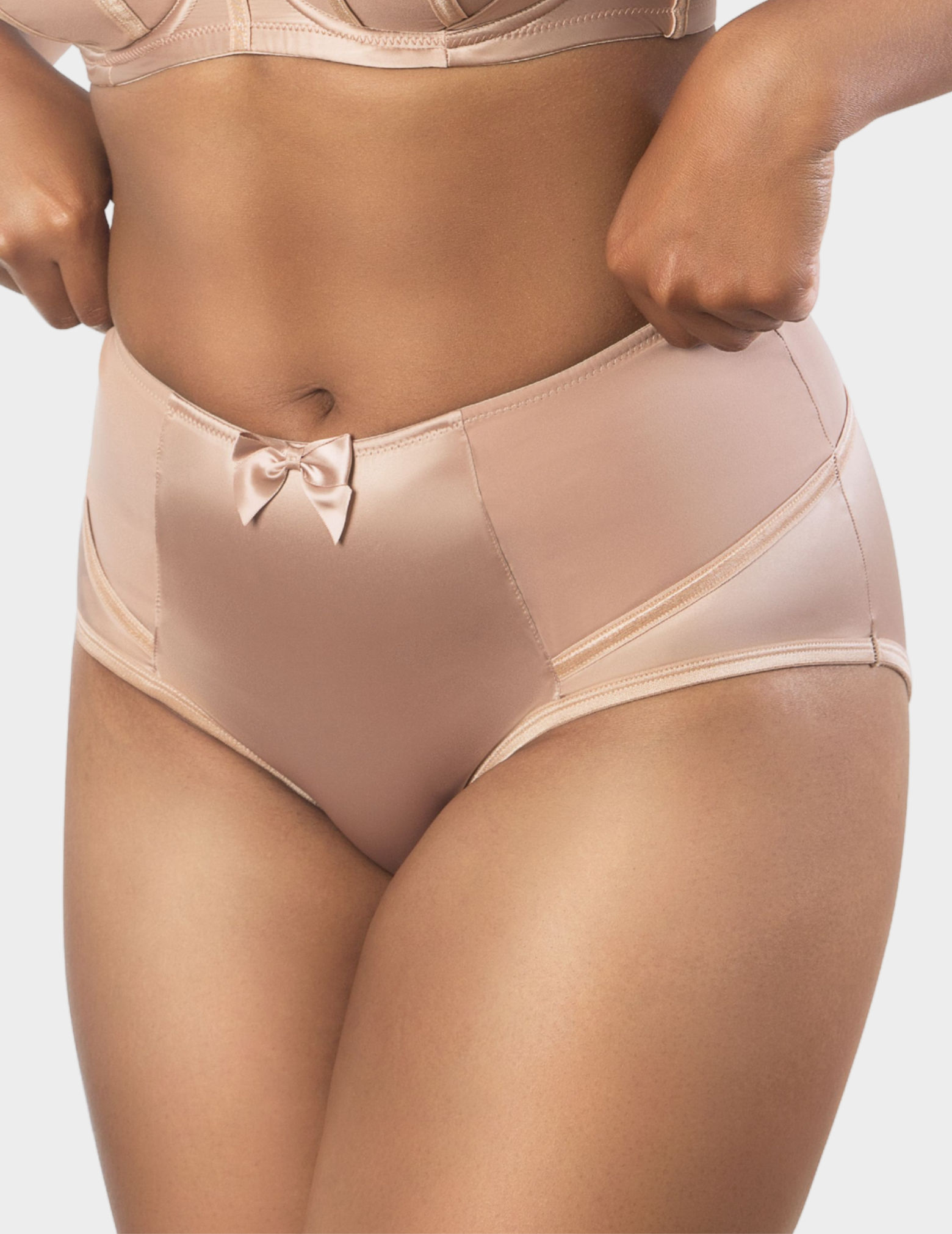 Front view of a model wearing Parfait Charlotte brief in True Nude