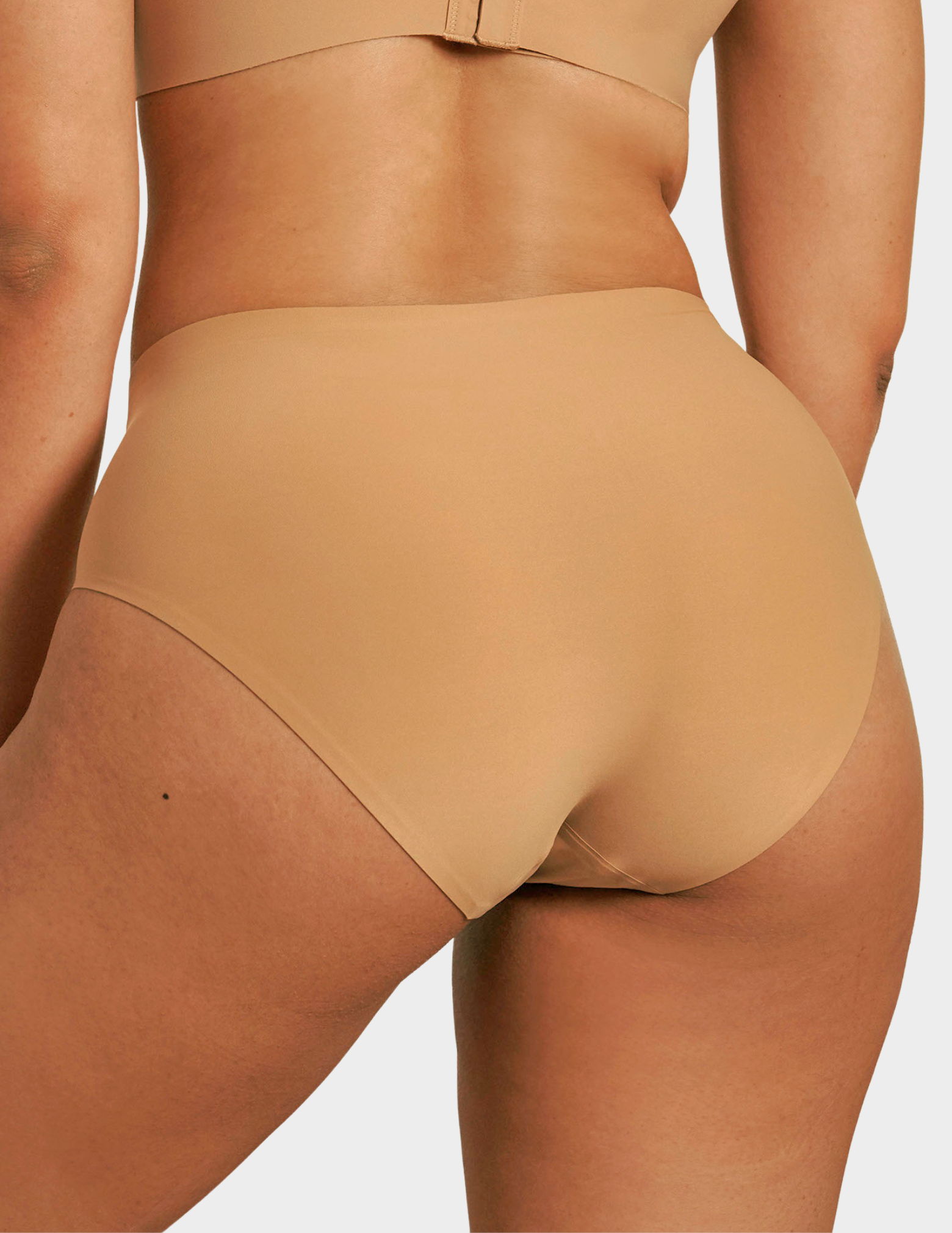 Back view of a model wearing Evelyn & Bobbie high waist brief in Mica