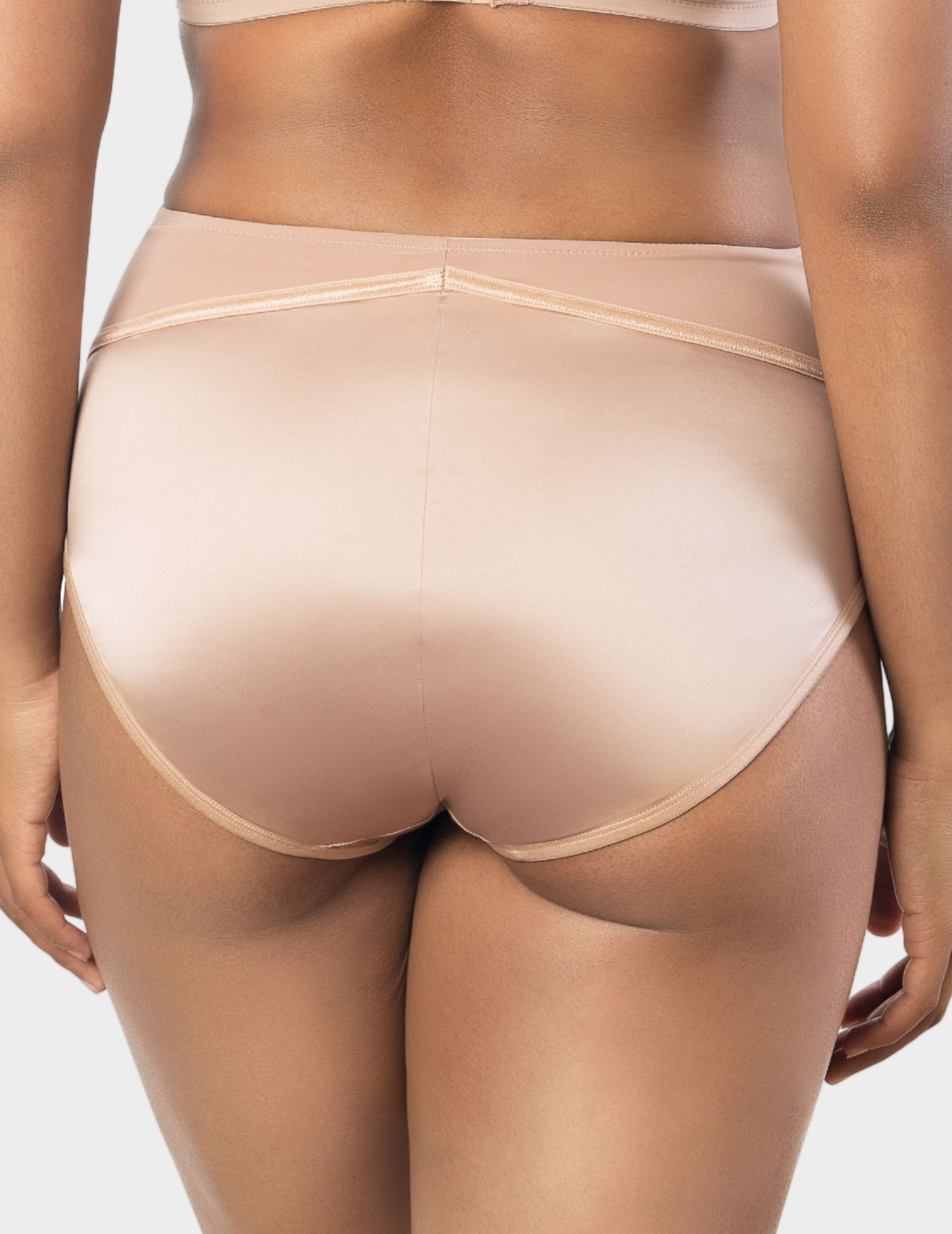 Back view of a model wearing Parfait Charlotte brief in True Nude