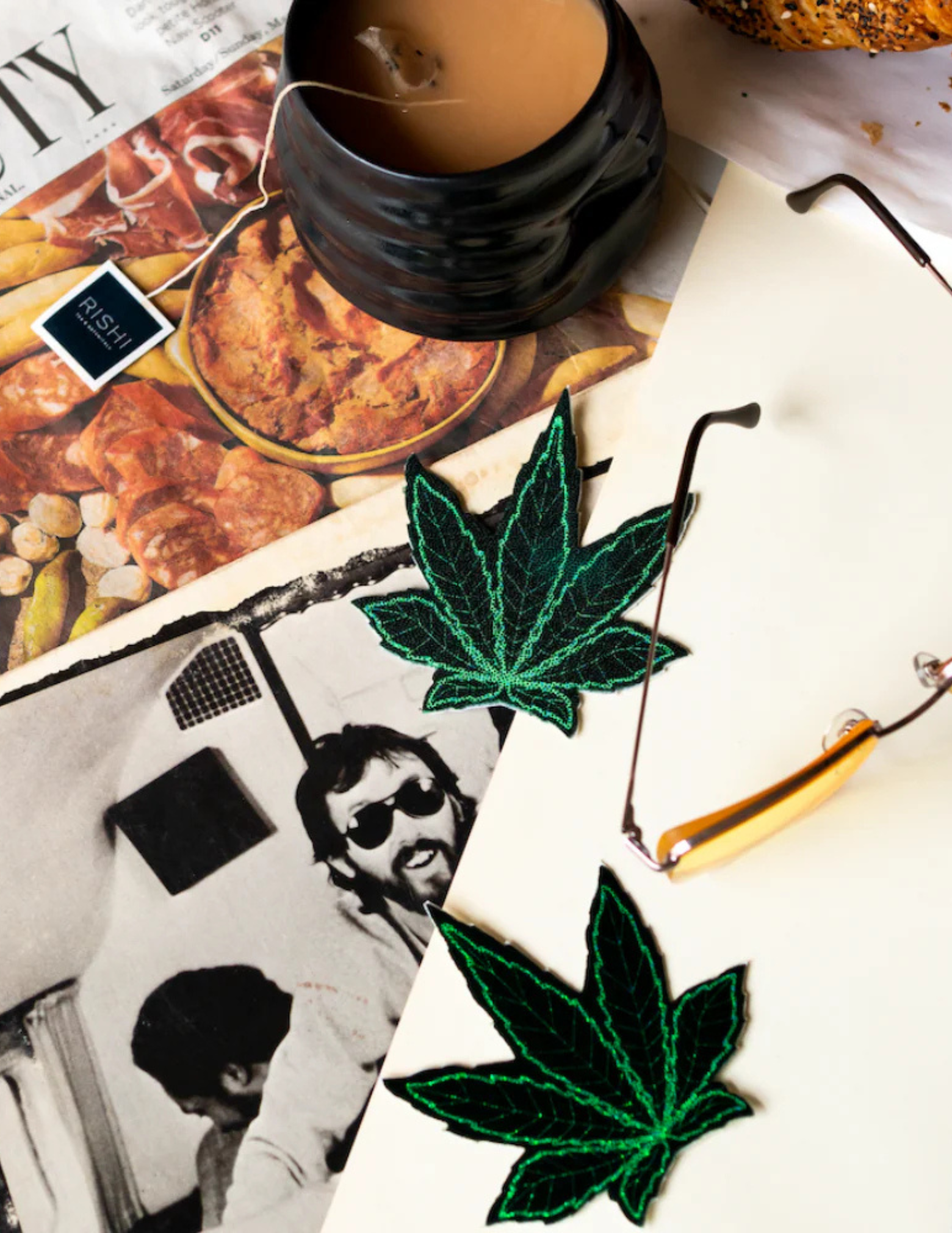 Indica Pot Leaf Glitter Green Nipple Covers