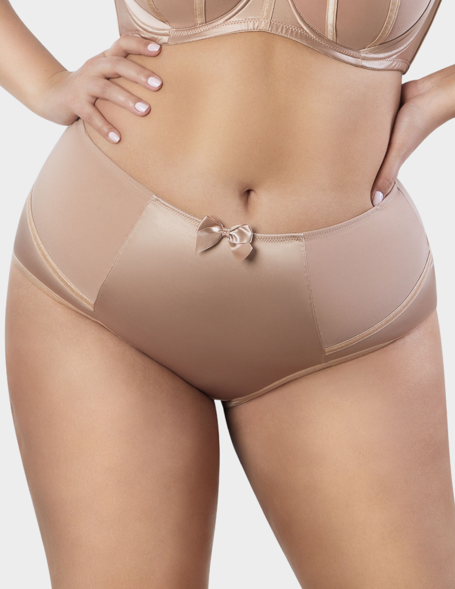 Front view of a model wearing Parfait Charlotte brief in True Nude
