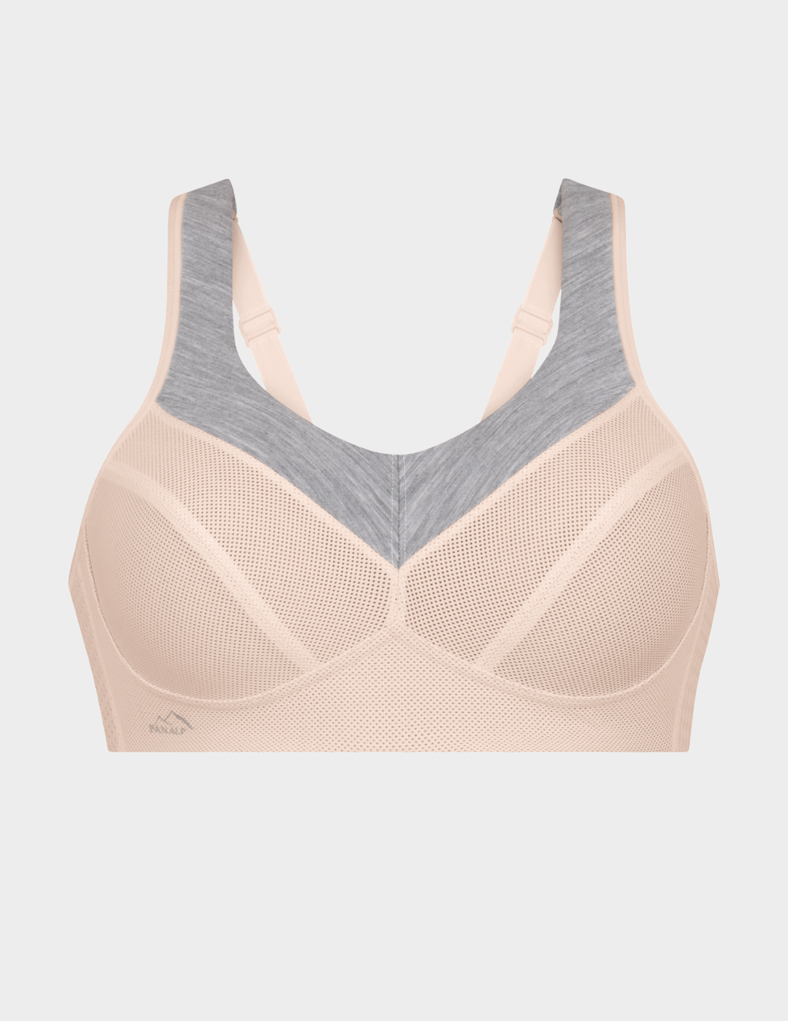 Front view of Anita PanAlp Wool sports bra in color Smart Rose