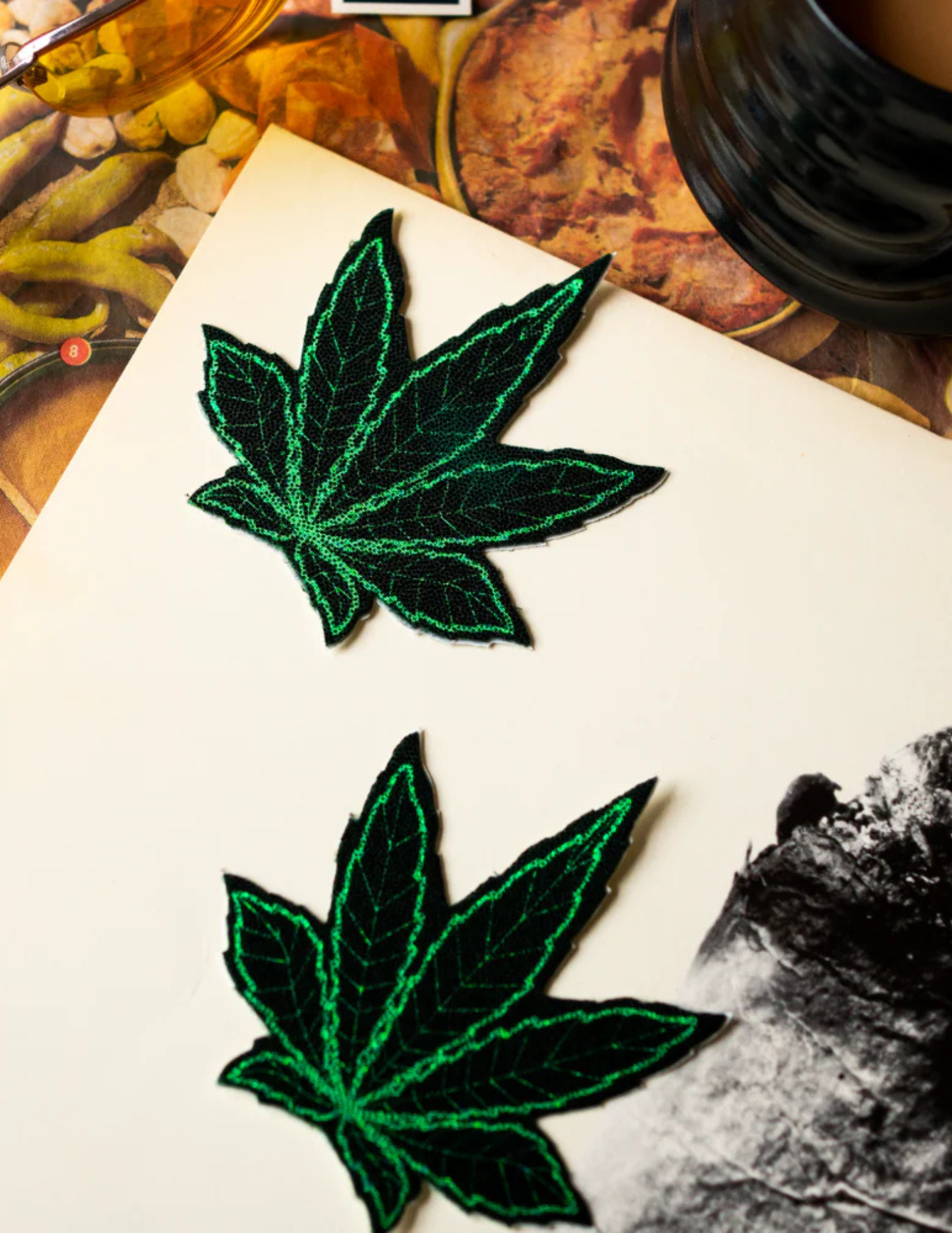 Indica Pot Leaf Glitter Green Nipple Covers