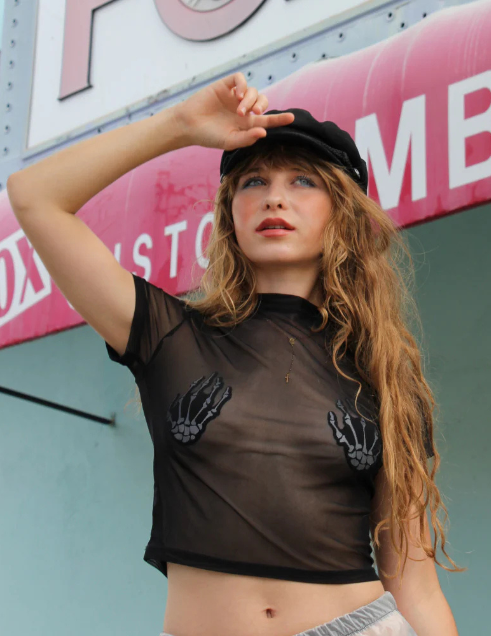 White Boney Skeleton Hands Nipple Covers