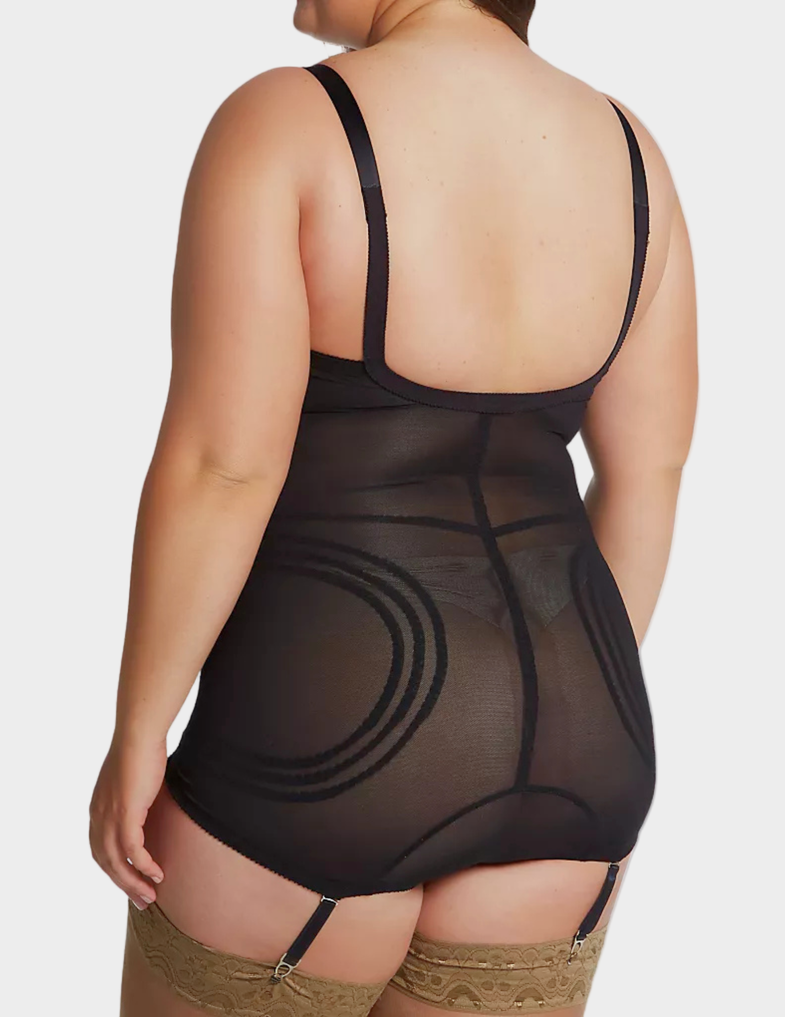back view of plus-size model wearing RAGO Style 9051 in Black