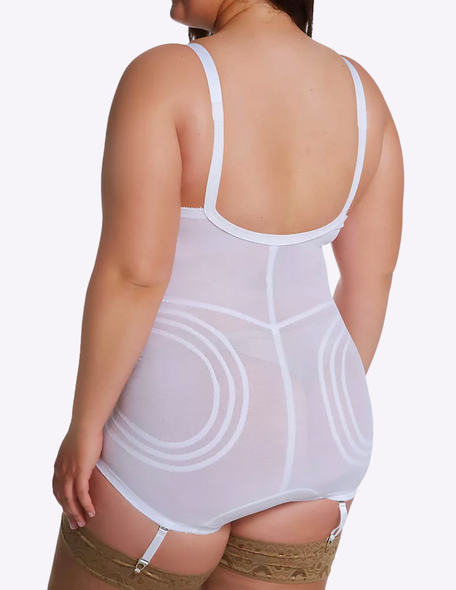 back view of plus size model wearing RAGO Style 9051 in White