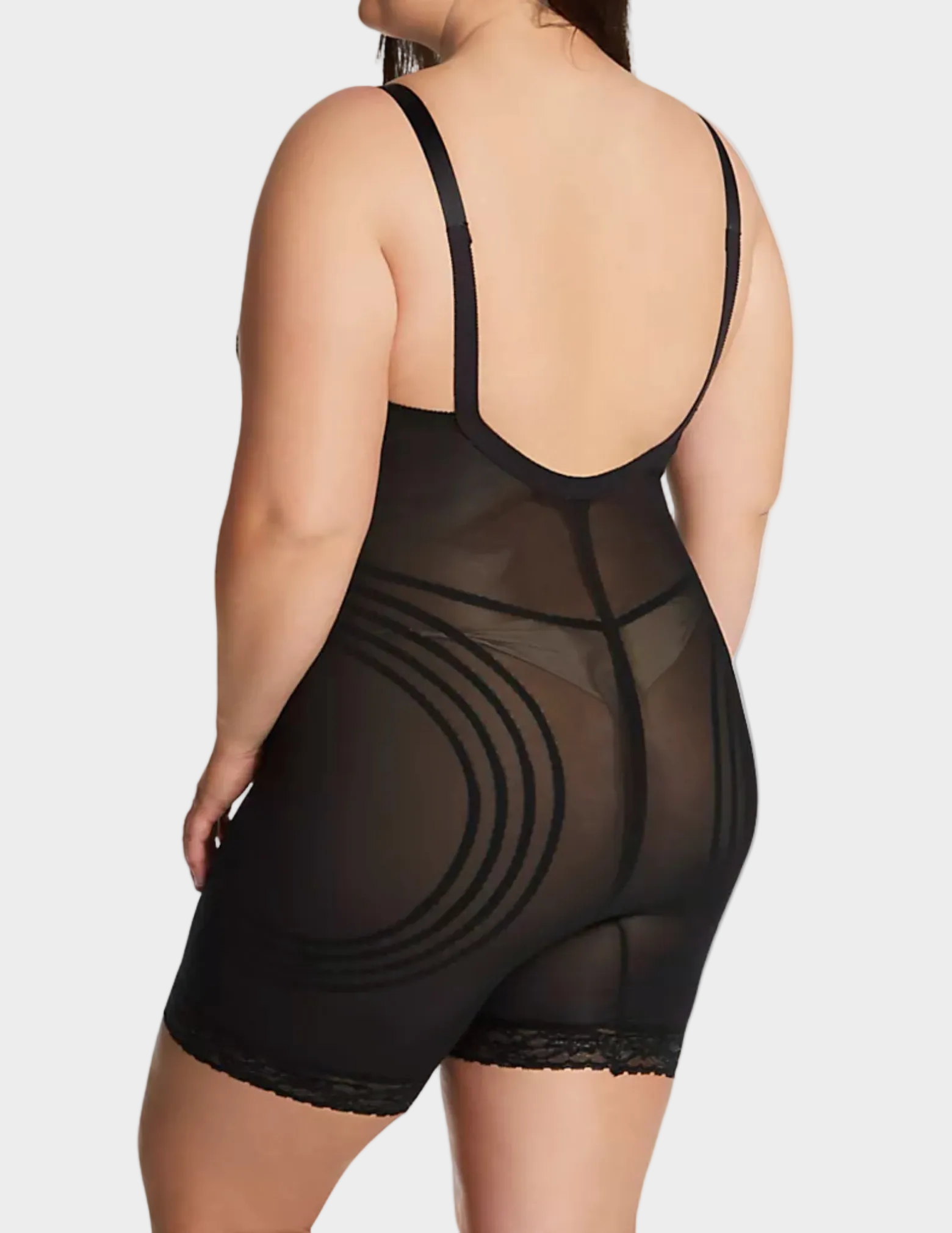 back view of plus-size model wearing RAGO Style 9071 in Black