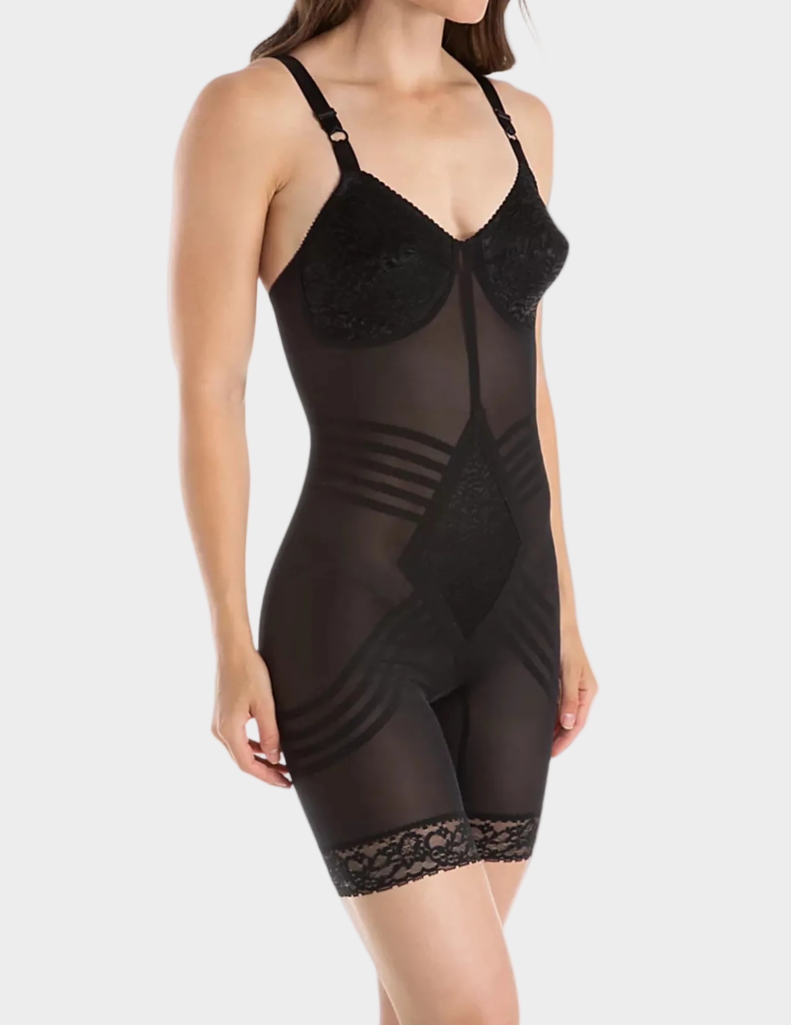 side view of model wearing RAGO Style 9071 in Black