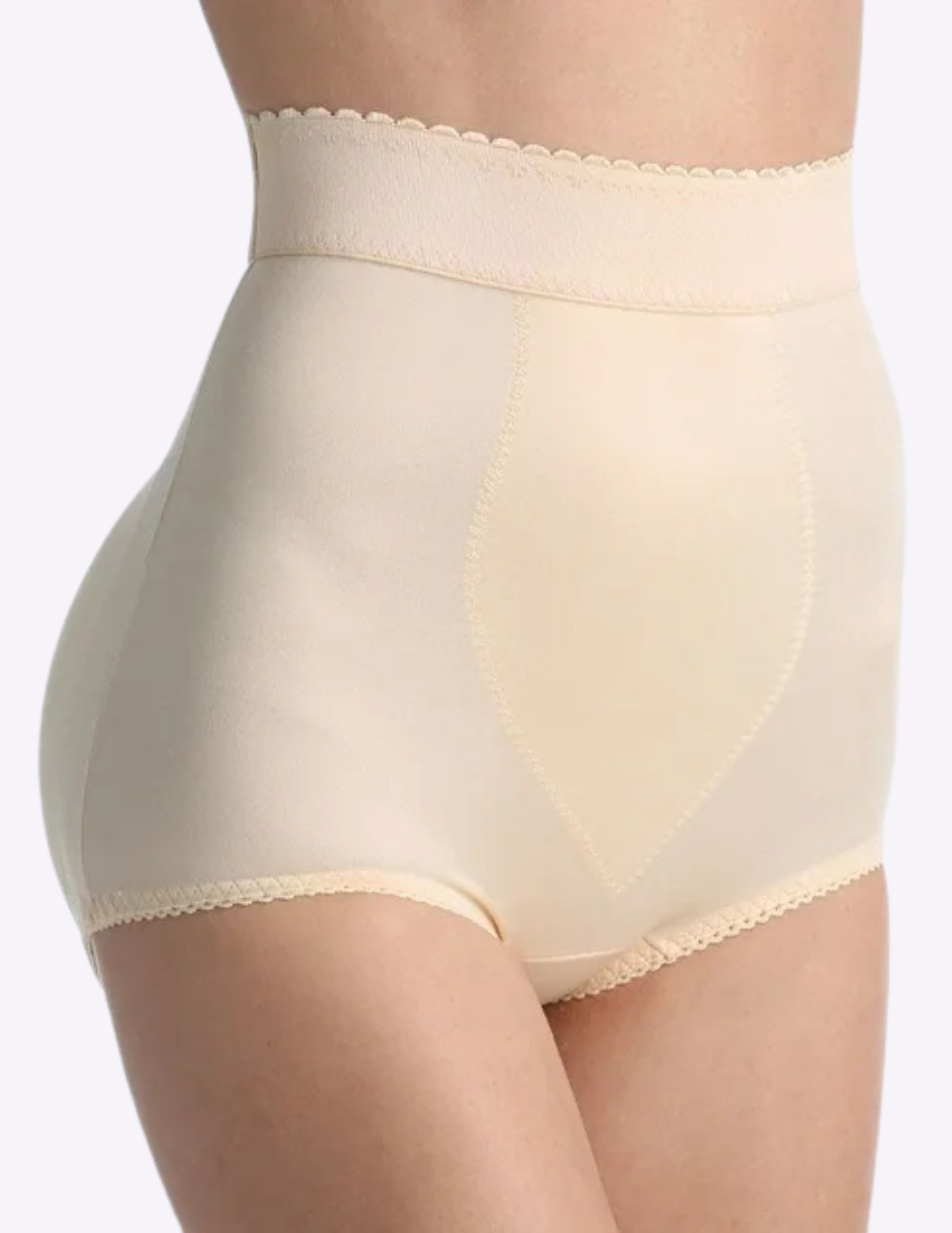front view of model wearing beige Rago 915 padded panty