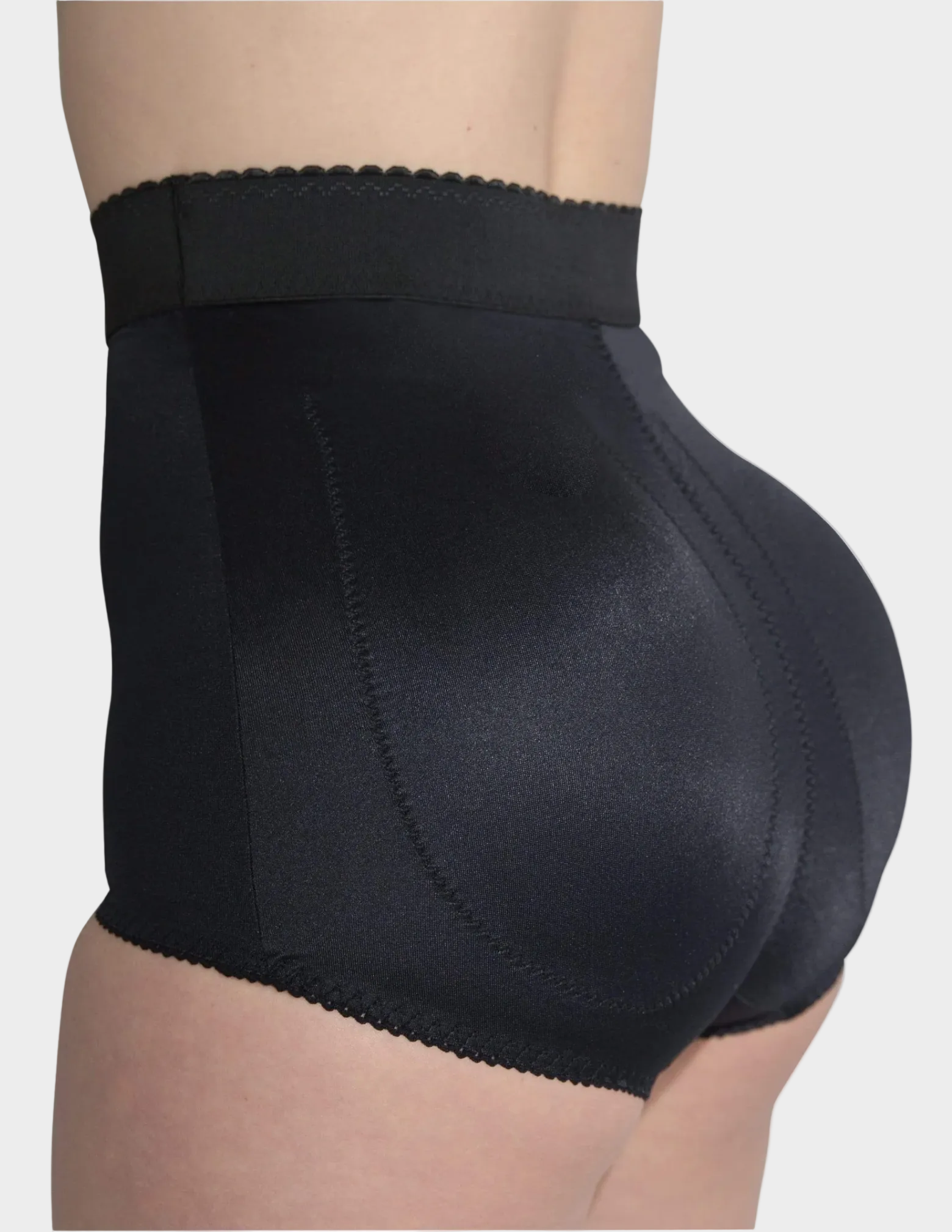 side view of model wearing black Rago 915 padded panty