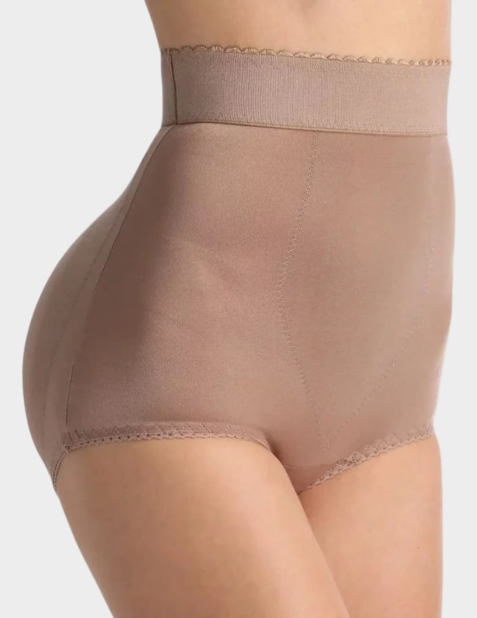 front view of model wearing mocha Rago 915 padded panty