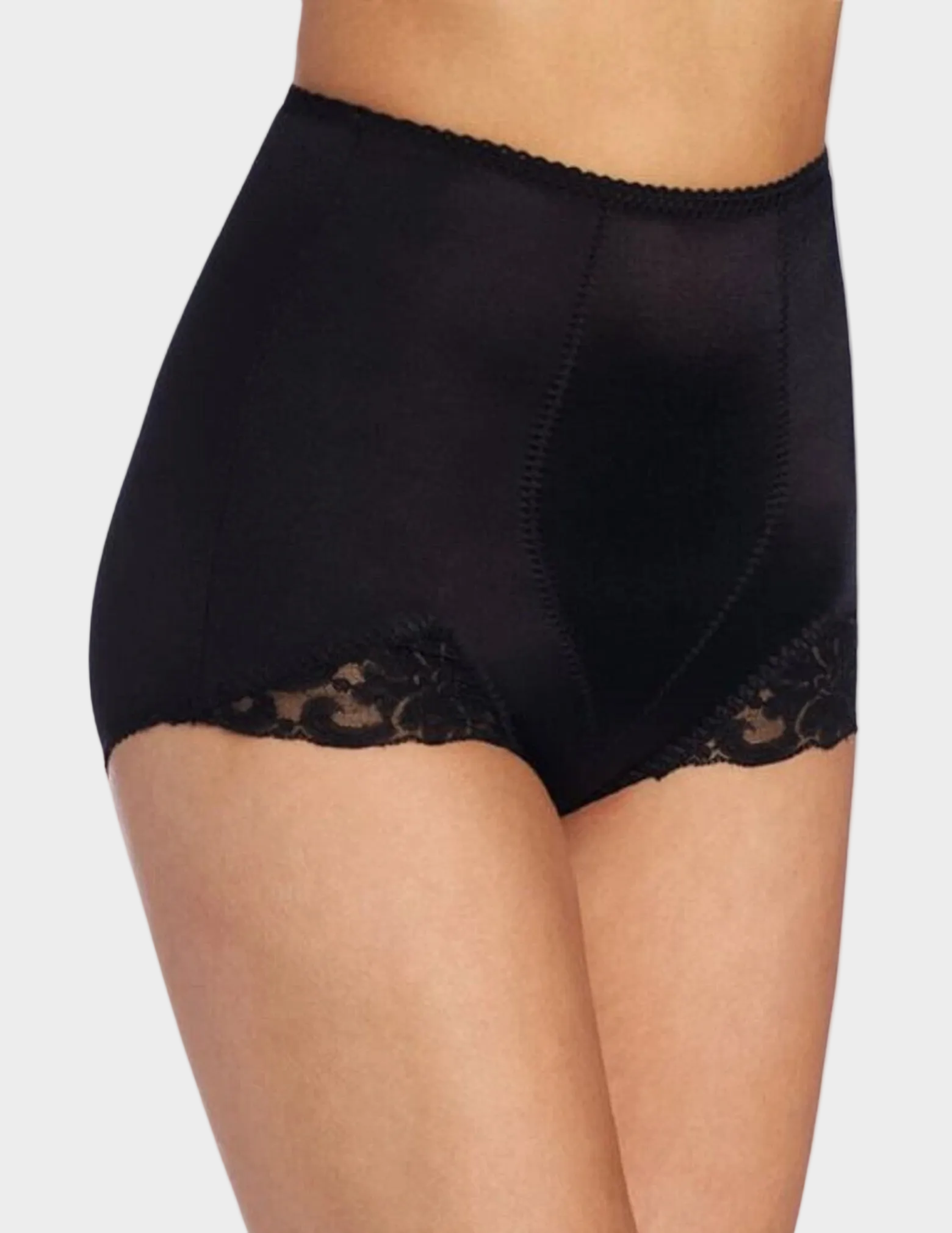 Front view of a model wearing Rago 919 black shaping panty