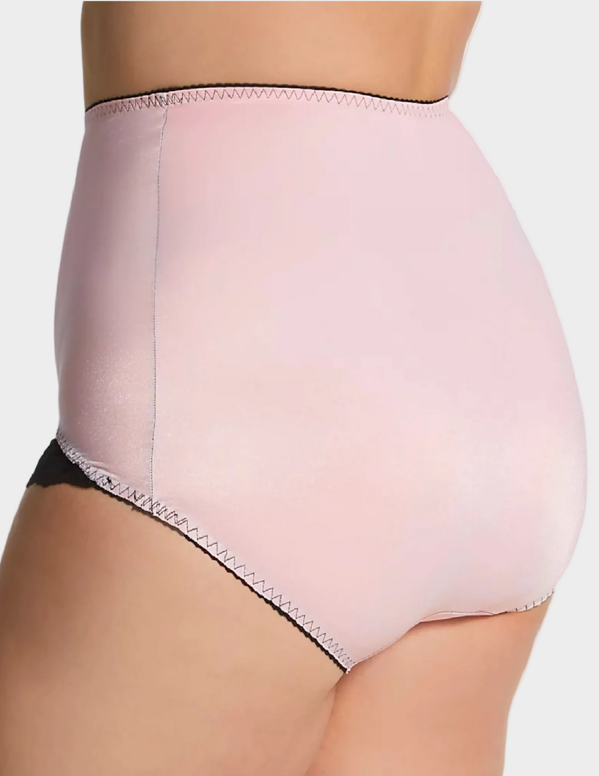 Back view of a curvy model wearing Rago 919 pink shaping panty