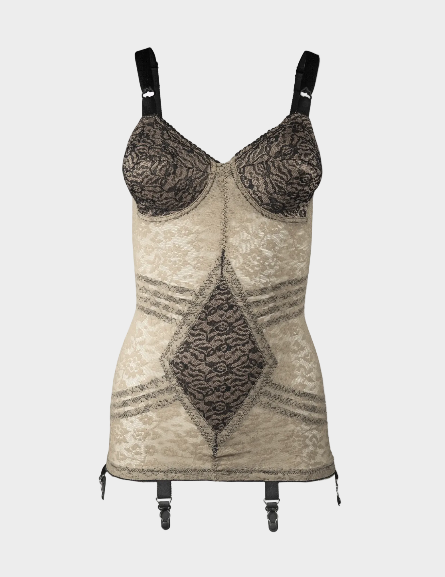 Rago 9357 Mocha and Black body shaper on a white background