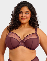 Front view of a model wearing Elomi Matilda plunge bra in sugarplum