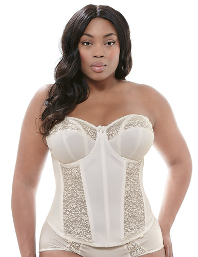 Goddess Adelaide GD6662 White Underwire Basque/Longline front view strapless