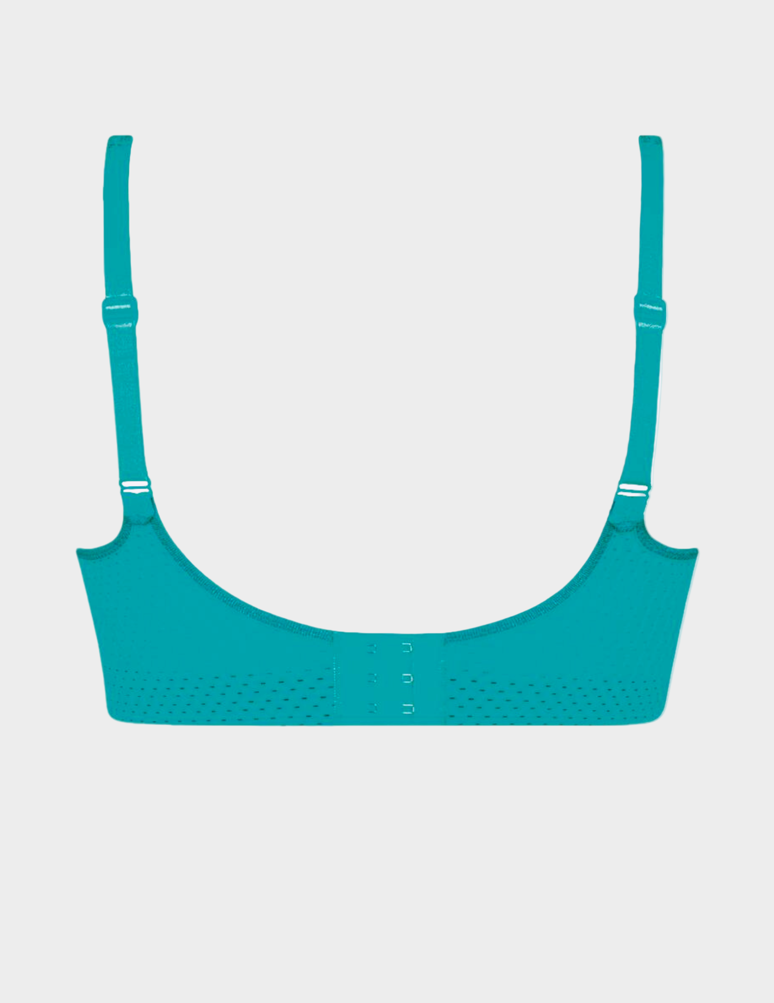 Teal bra on a light gray background