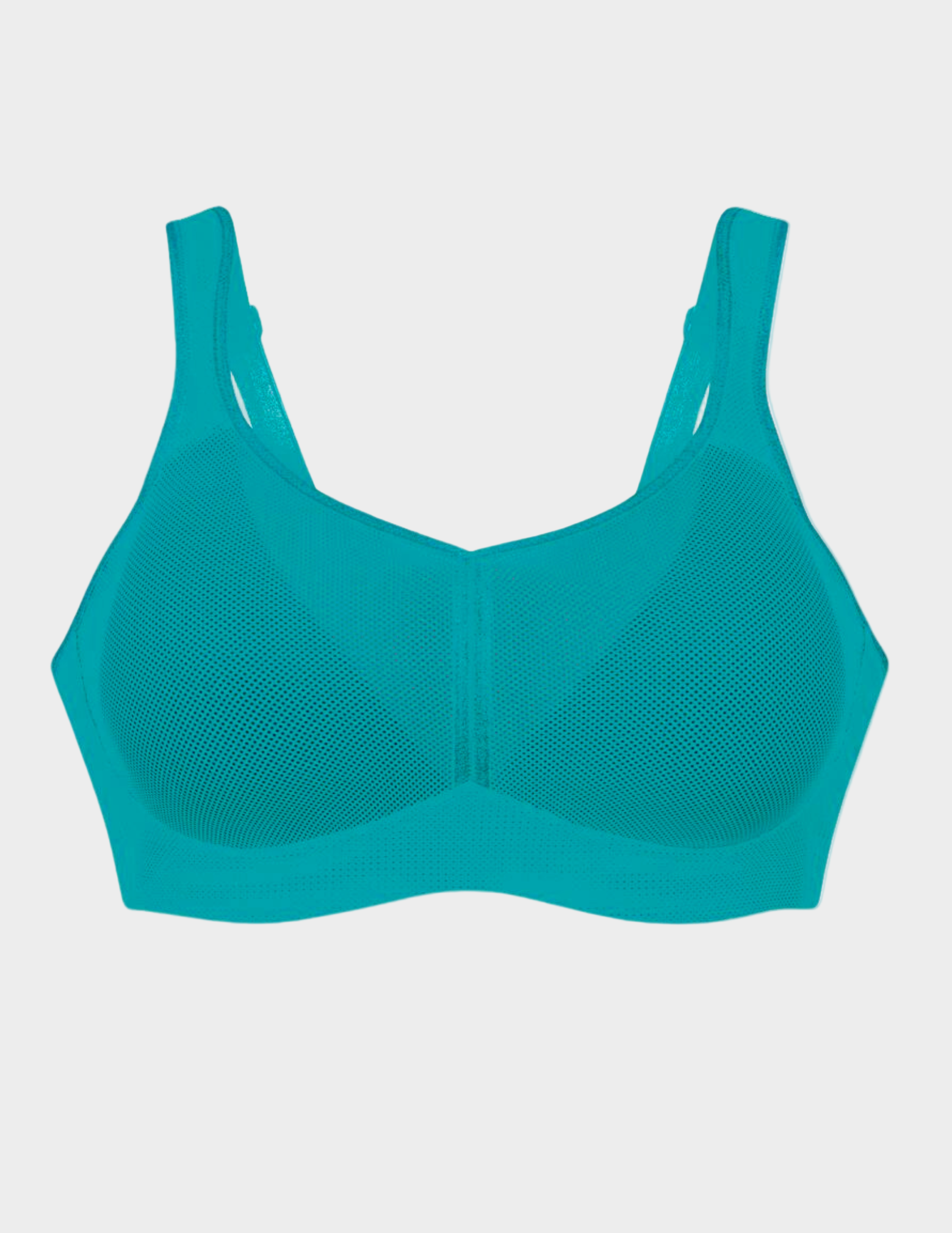 Teal bra on a light gray background