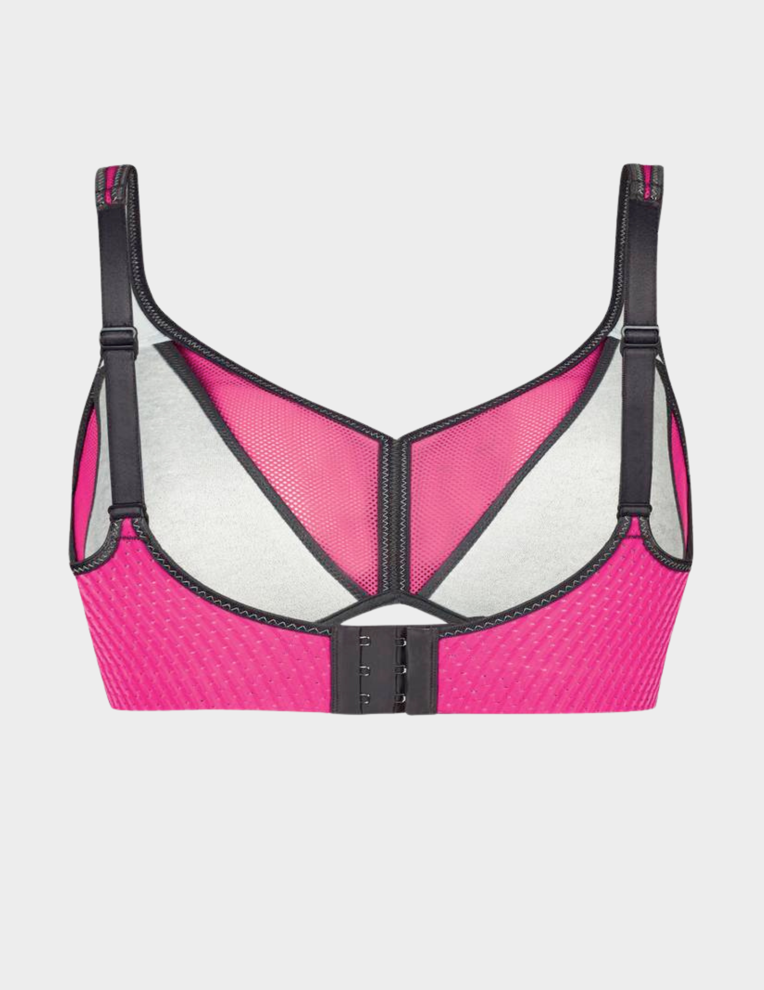 Back view of Air Control sports bra in pink/anthracite