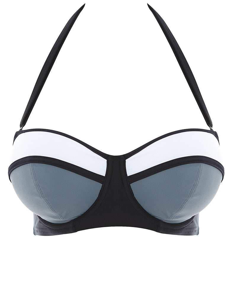 Freya Swim Bondi AS3963 Black Underwire Padded Bandeau Bikini Top Swimwear cutout