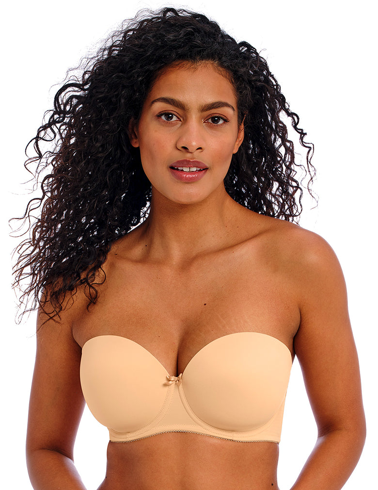 Freya Deco AA4233 Nude Underwire Molded Strapless Bra front view strapless