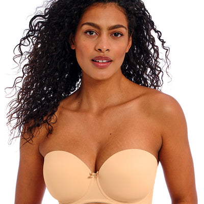 Freya Deco AA4233 Nude Underwire Molded Strapless Bra front view strapless