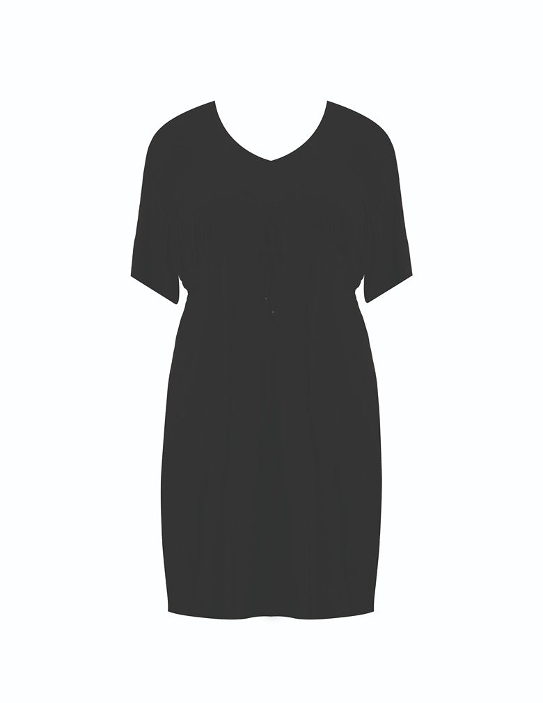 Elomi Essentials ES7101 Midi Dress Black Swim Cover Up cutout