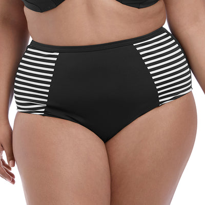 Elomi Women's Malibu Days ES7635 Black High Waist Bikini Brief front
