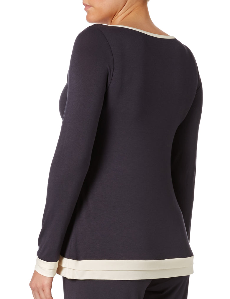 Freya Sweet Dreams Loungewear AA4835 Charcoal Long Sleeve Top back side view