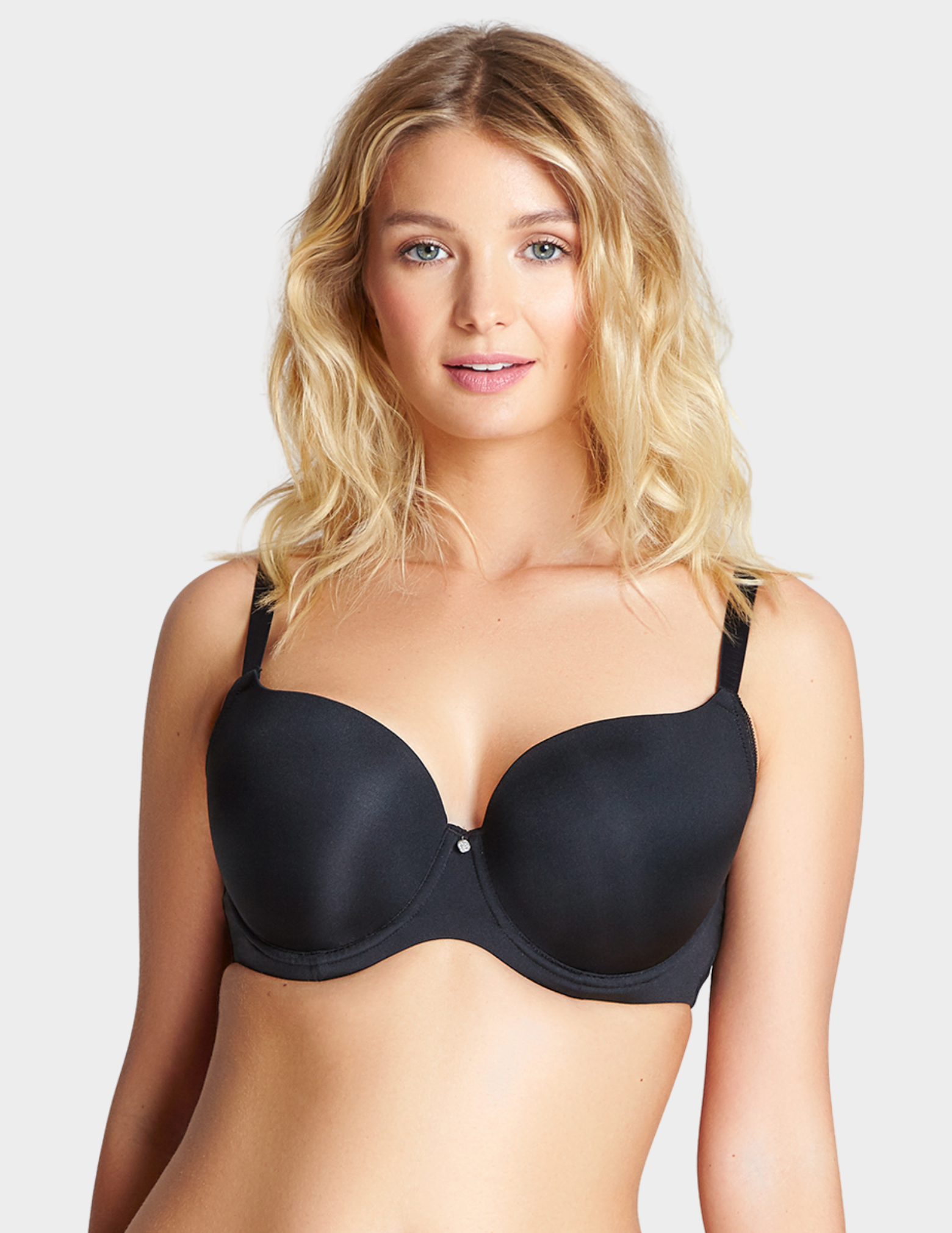 Front view of a model wearing Cleo Harper balconette bra