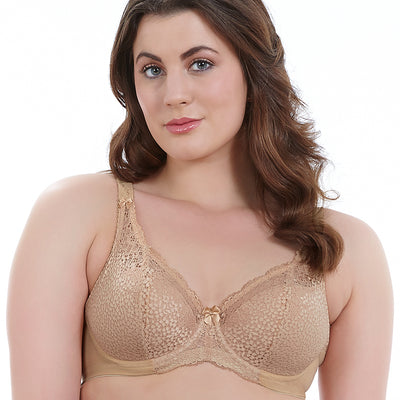 Goddess Michelle GD5000 Sand Underwire Padded Banded Bra front view