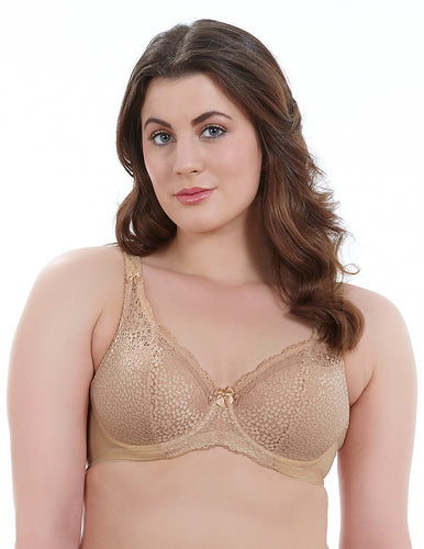 Goddess Michelle GD5000 Sand Underwire Padded Banded Bra front view
