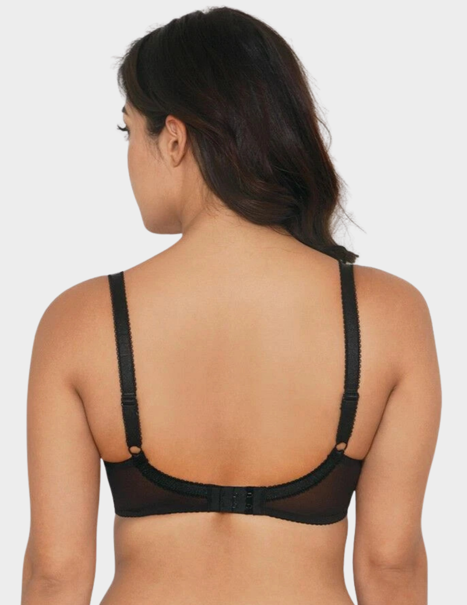 Back view of a model wearing Curvy Kate Princess Plunge bra