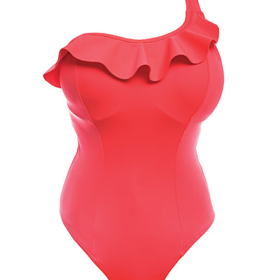 Freya Remix AS3949 Insanely Red Underwire Sculpt Frilled One Piece Swim Suit cutout