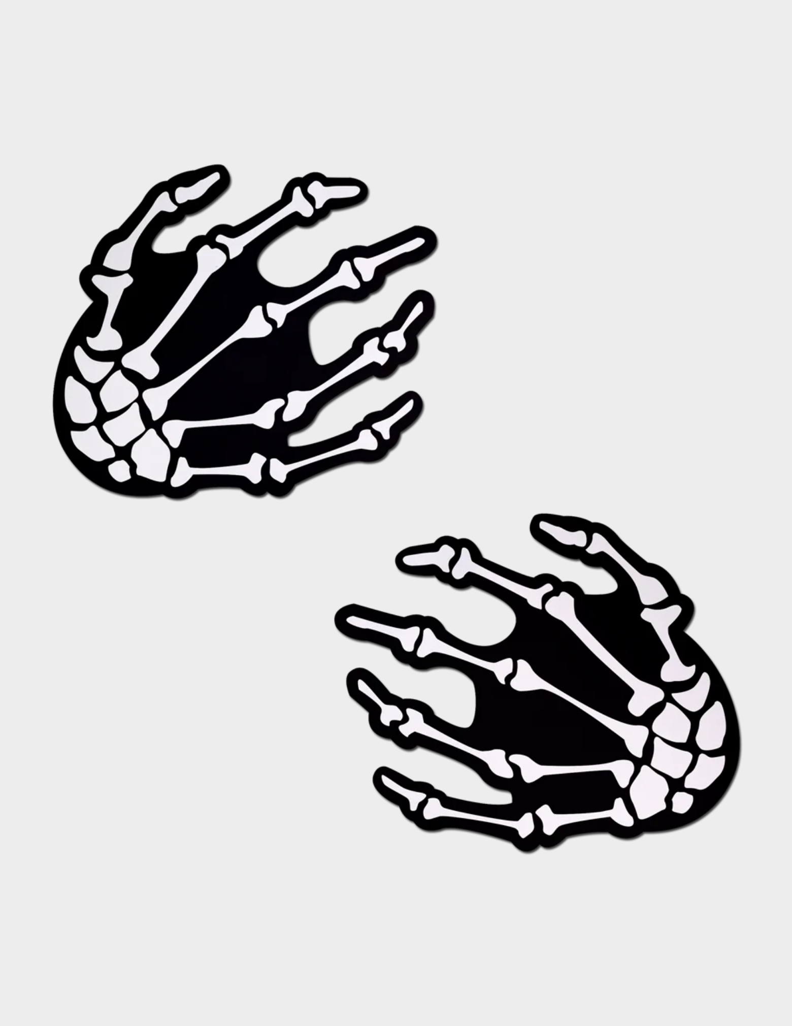 White Boney Skeleton Hands Nipple Covers