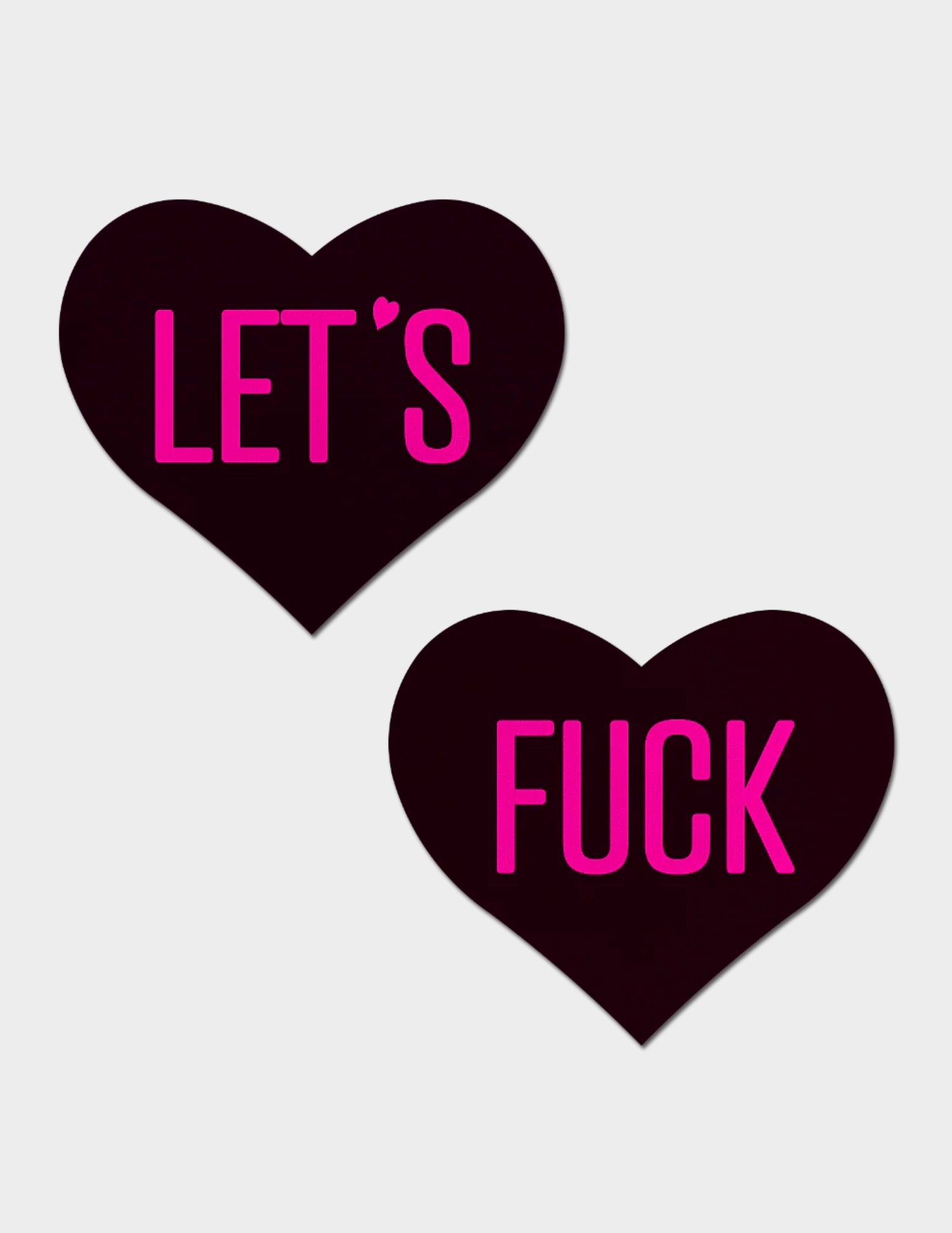 "Let's Fuck" Black Heart Nipple Covers