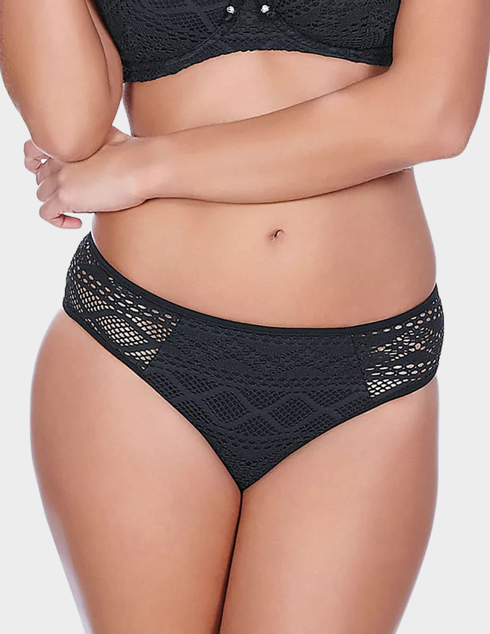 Front view of a model wearing Freya Sundance swim brief in Black