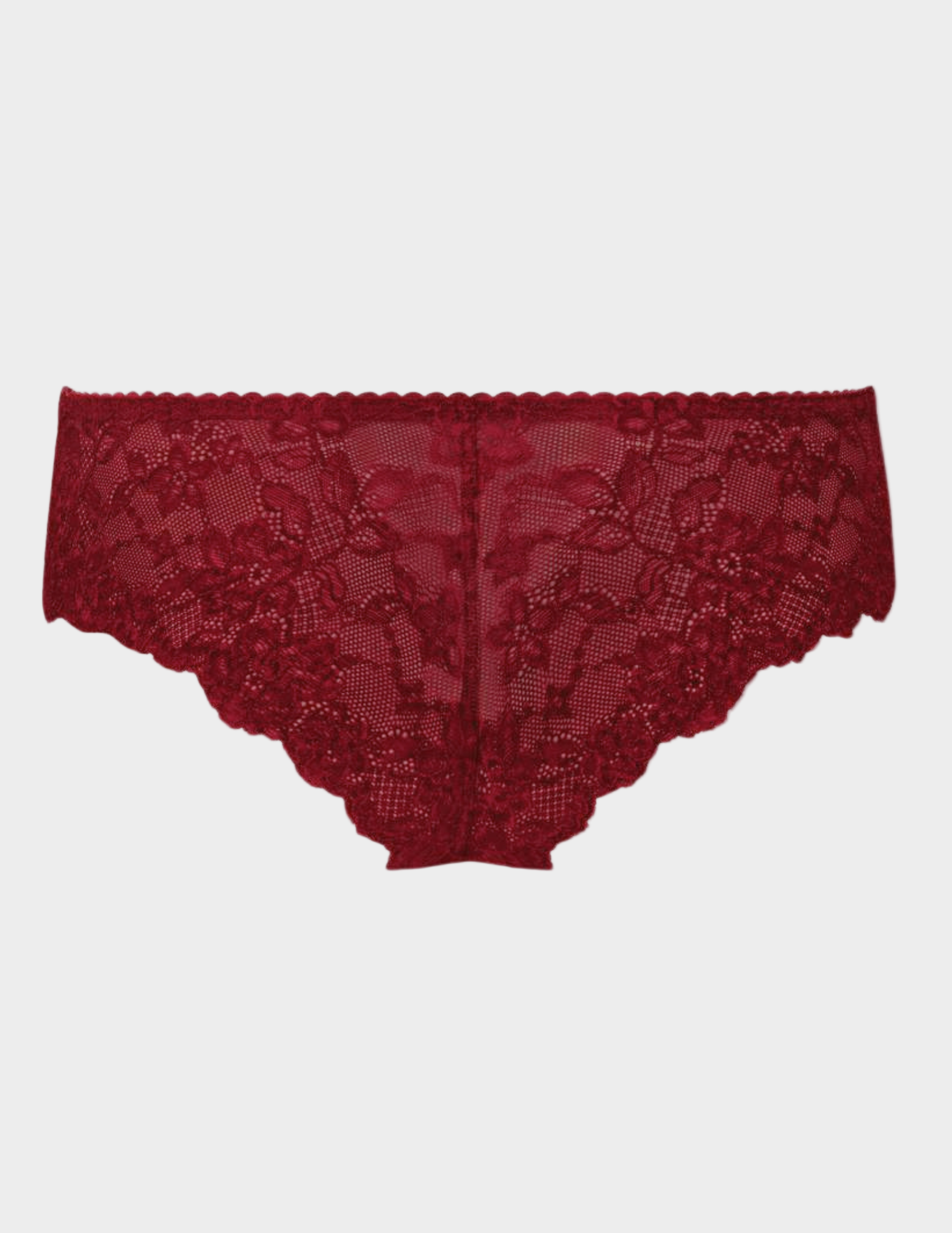 Red lace underwear on a white background