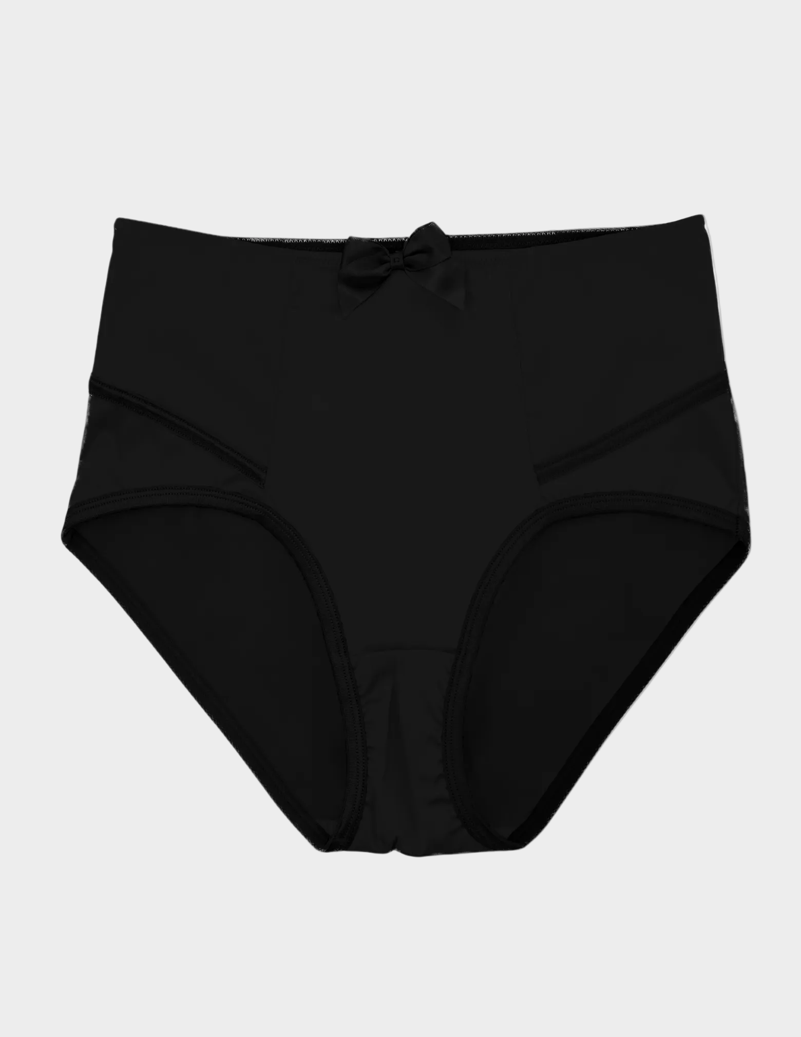 Black high-waisted underwear on a white background