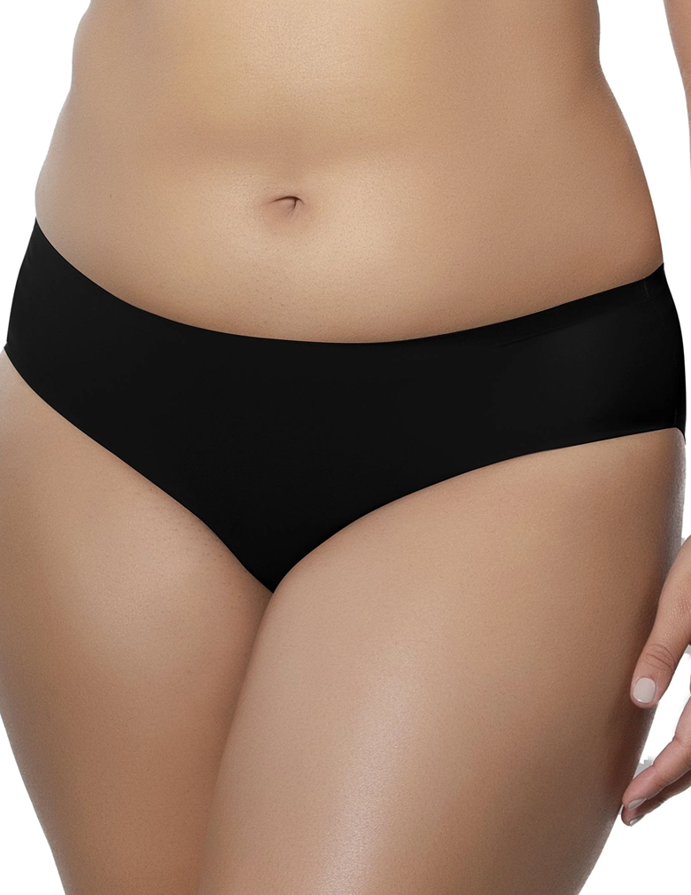 Parfait PP505 Black Bonded Smooth Hipster Panty front view