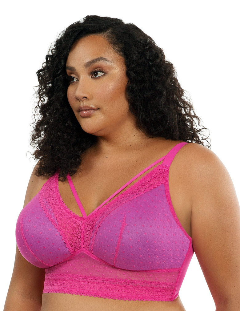 Parfait Mia Dot P6011 Bright Pink Wire Free Padded Bralette side view