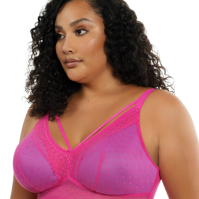 Parfait Mia Dot P6011 Bright Pink Wire Free Padded Bralette side view
