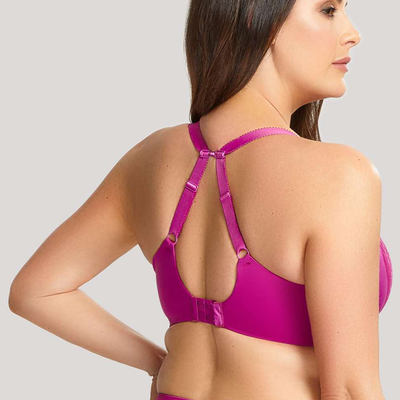 Panache Roxie 9586 Orchid J-Hook Plunge Bra by Sculptresse back view hooked straps
