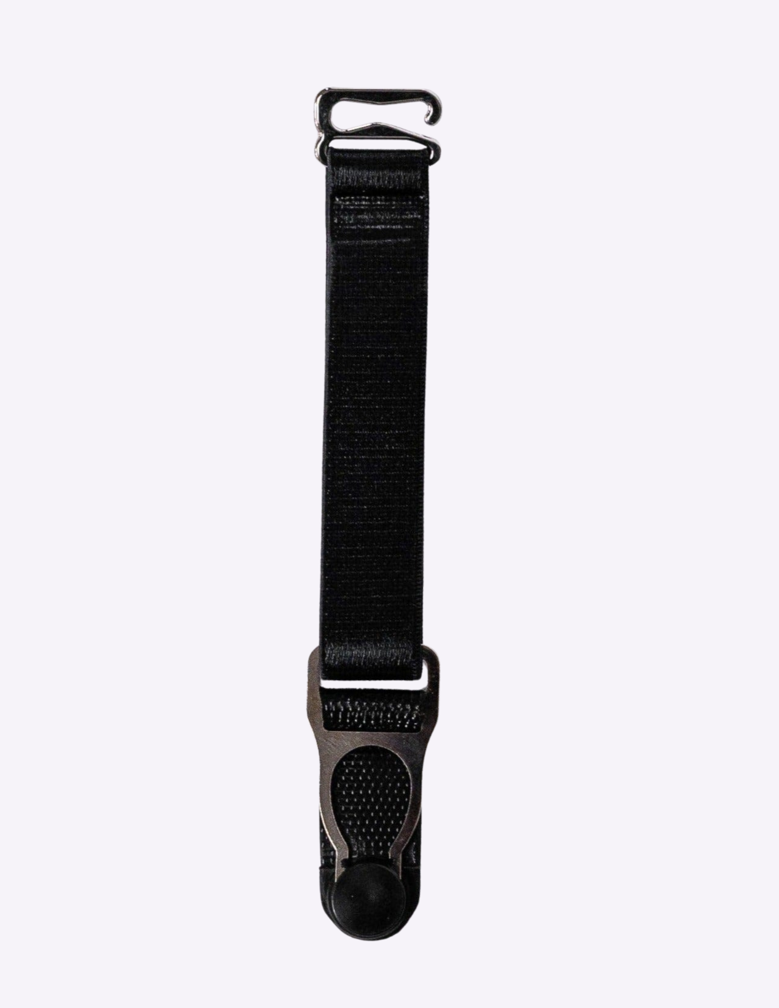 black detachable garter strap on a white background