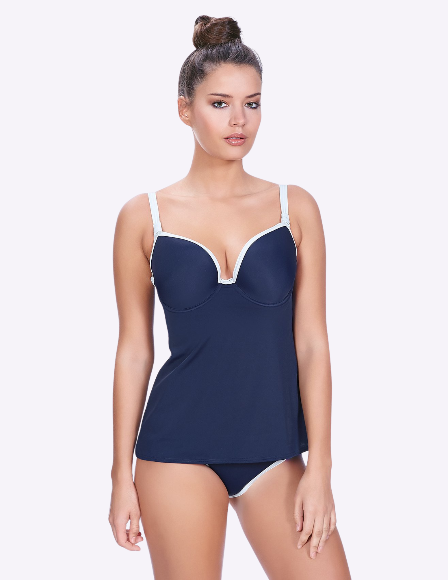 In The Navy Underwire Molded Tankini Swim Top