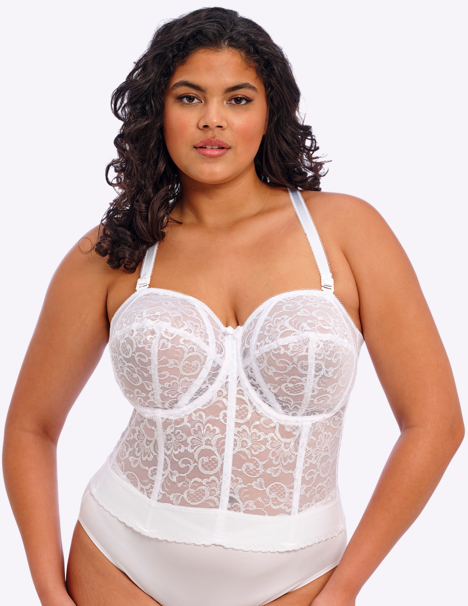 Lace Bridal Longline Bustier Bra