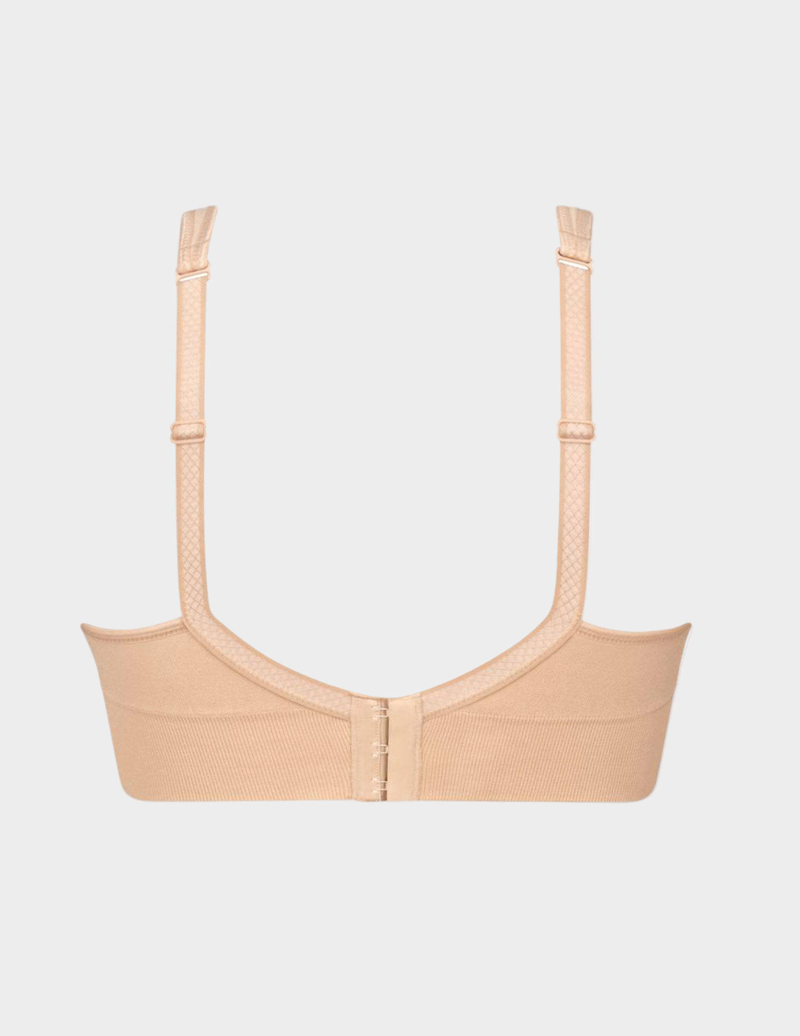 Beige bra on a white background