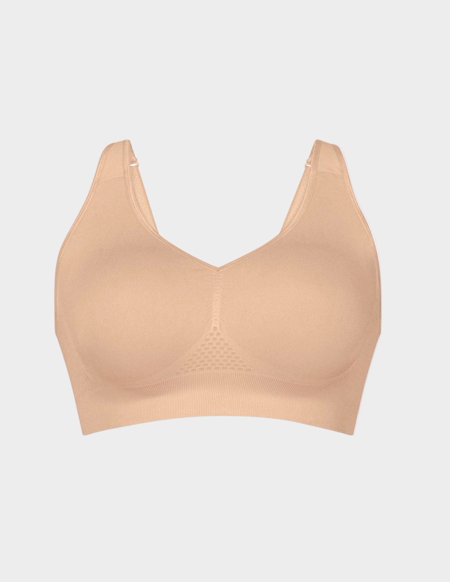 Beige bra on a light gray background
