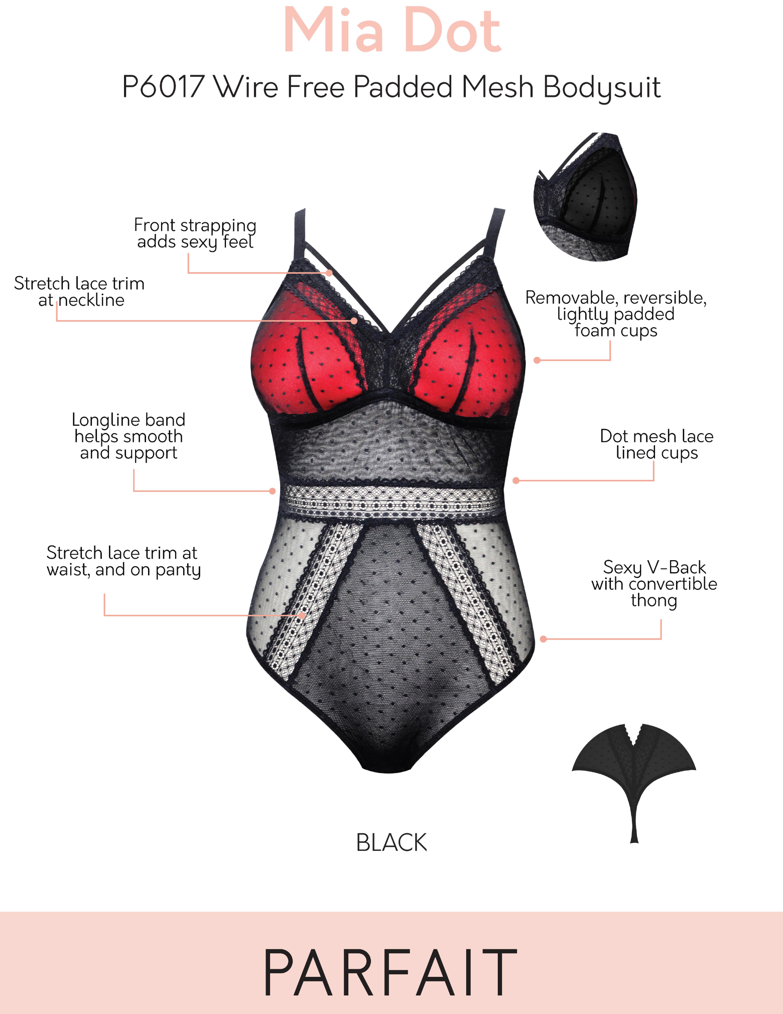 Mia Dot Wire Free Mesh Bodysuit